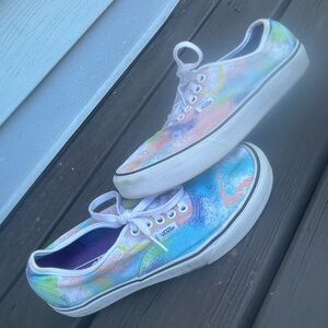Vans Pastel Tie-Dye Canvas Sneakers — Blue, Pink, Green, Yellow